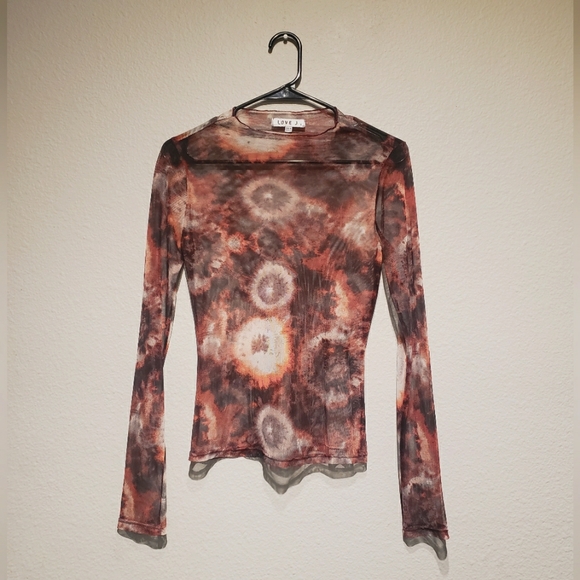 Tye Dye Long Sleeve Mesh Tee - Picture 1 of 4